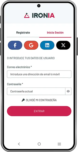 Inicio de sesión IRONIA